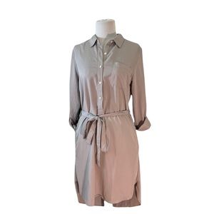 United by Blue Banbury tencel dress grey Large tunic shirt dress NWT